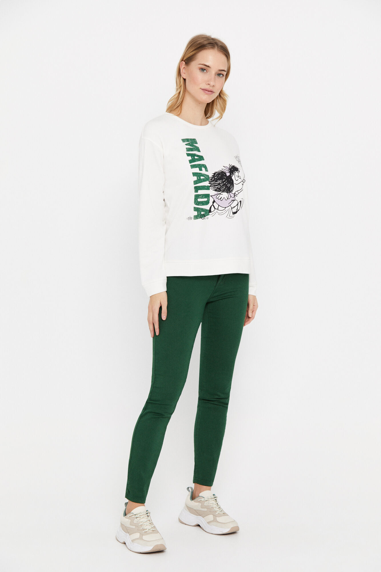 Blusa de moletom com saia - Marfim
