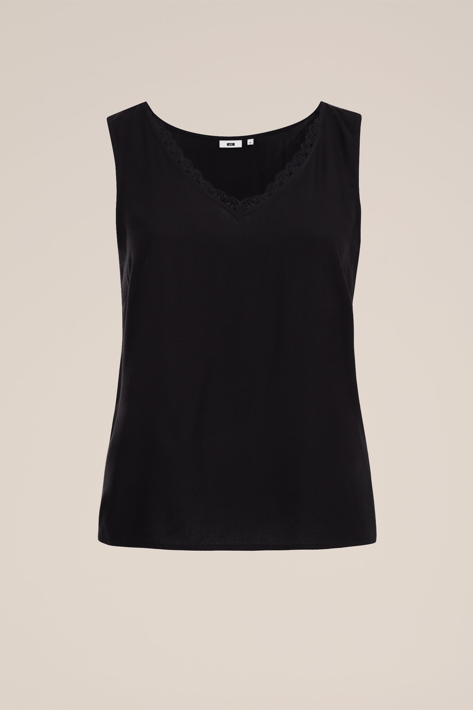 singlet met kant - Curve WE Fashion Zwart