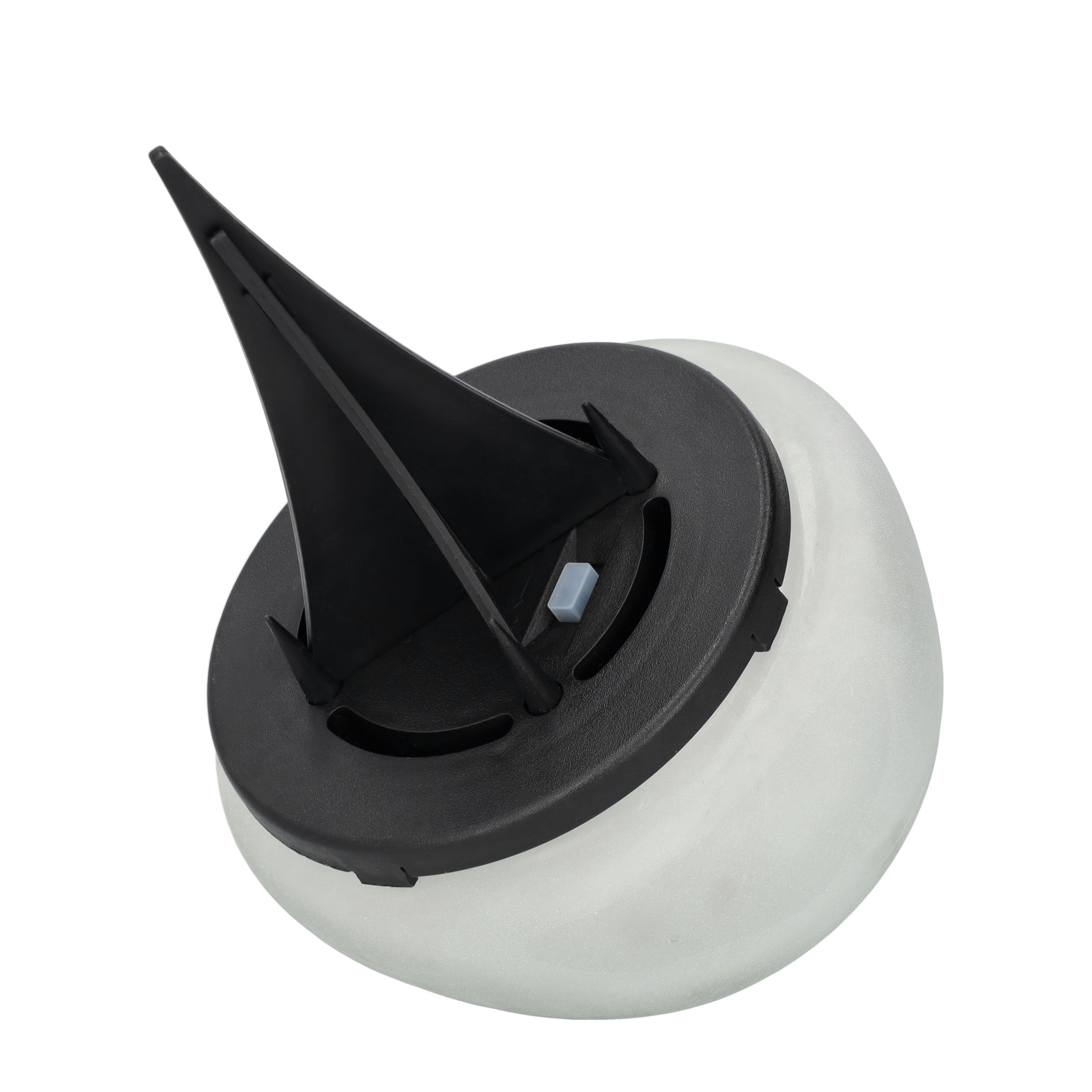 (14x13cm) Solar Glas Lampe Outdoor Gartenleuchte Wegbeleuchtung im Stein Design (IP55) - Warmweiss