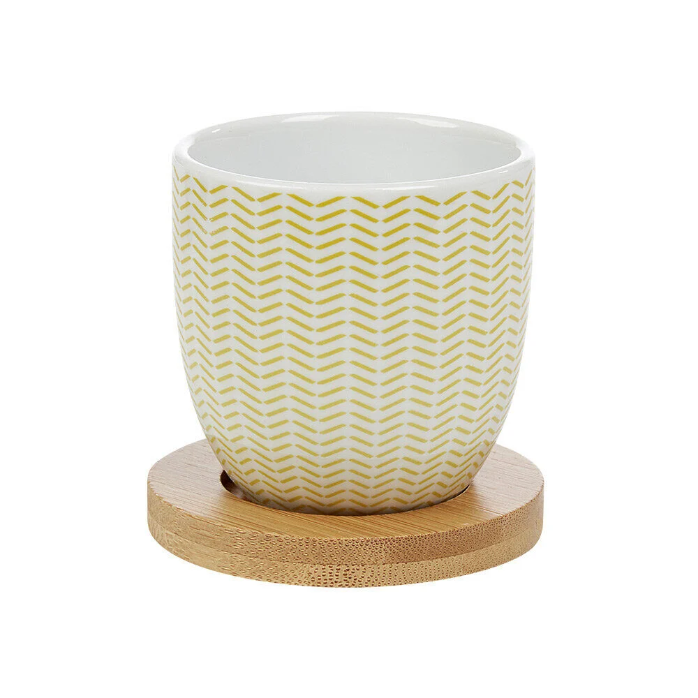 Gobelet à expresso avec sous tasse en bambou x4