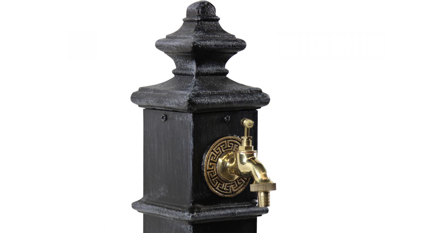 Fontaine de jardin métal gris 19x19x79cm