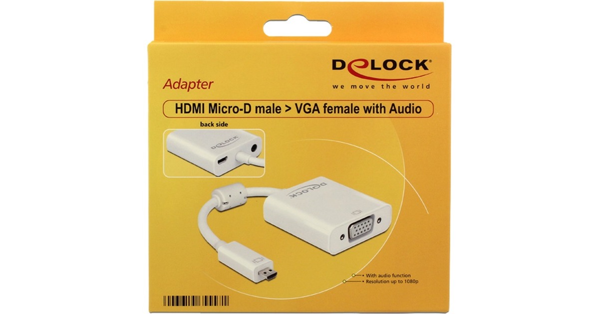 DeLOCKmicro-HDMI naar VGA adapter  (Wit)