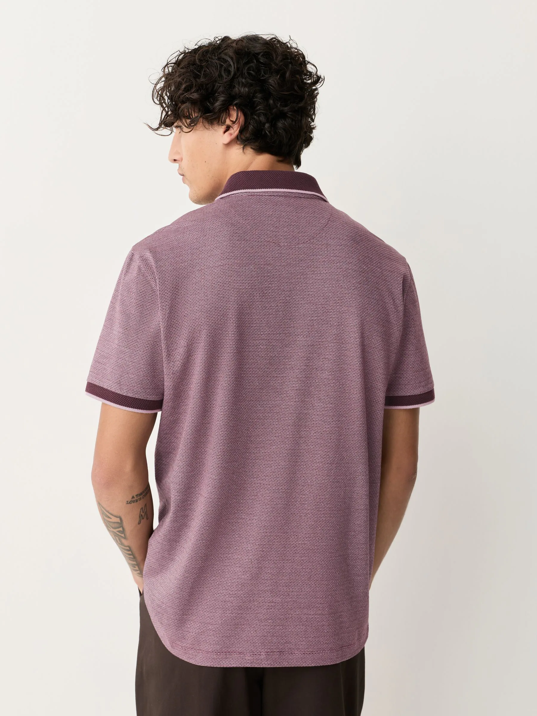 Damson roze - Modieus poloshirt met kwartrits