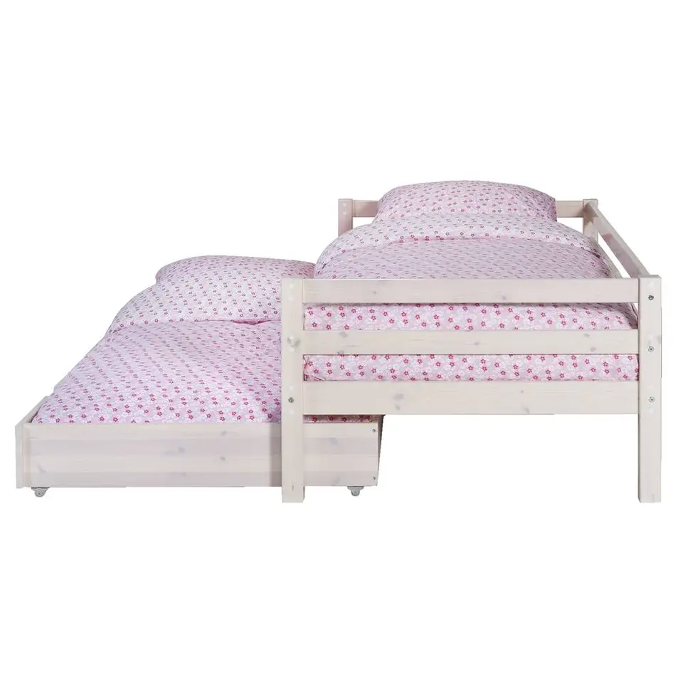 Bed Ties met bedlade - whitewash - 90x200 cm