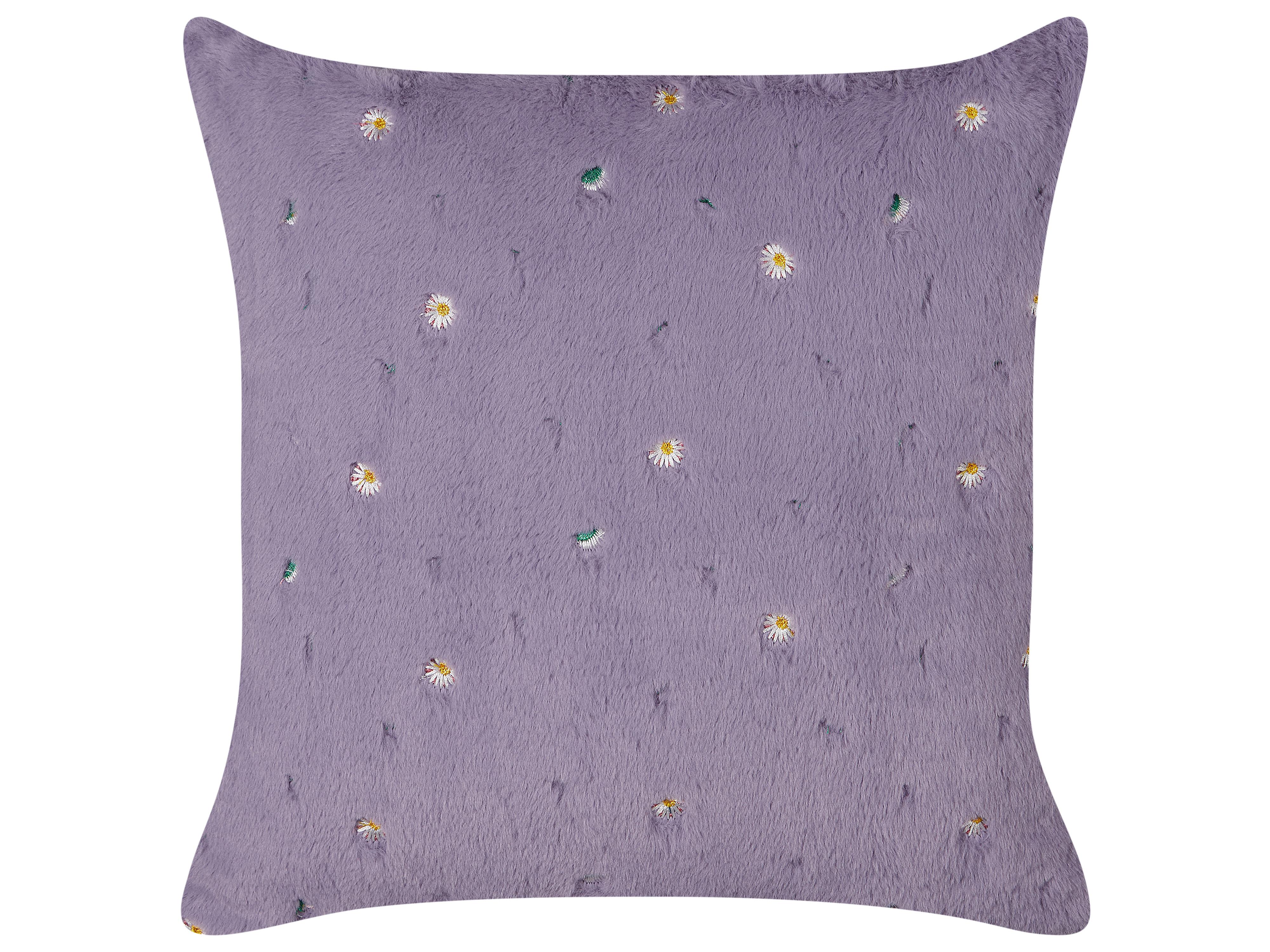 Set van 2 sierkussens LAVATERA 45 x 45 cm Paars bloempatroon
