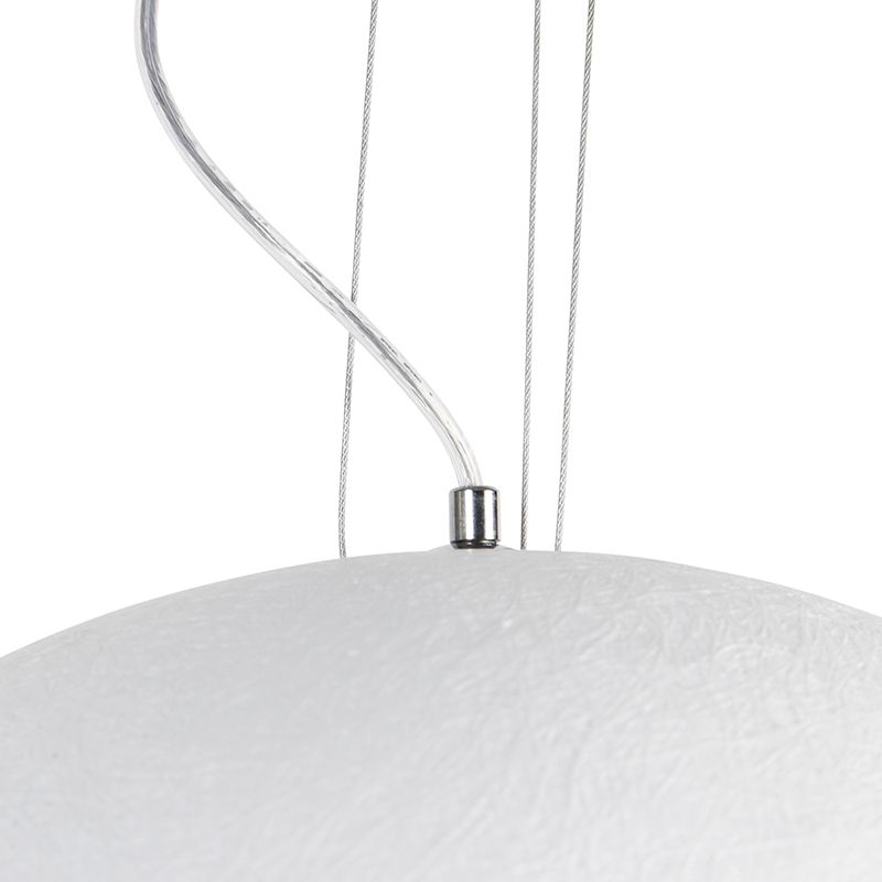 Moderne hanglamp wit met zilver 50cm - Magna