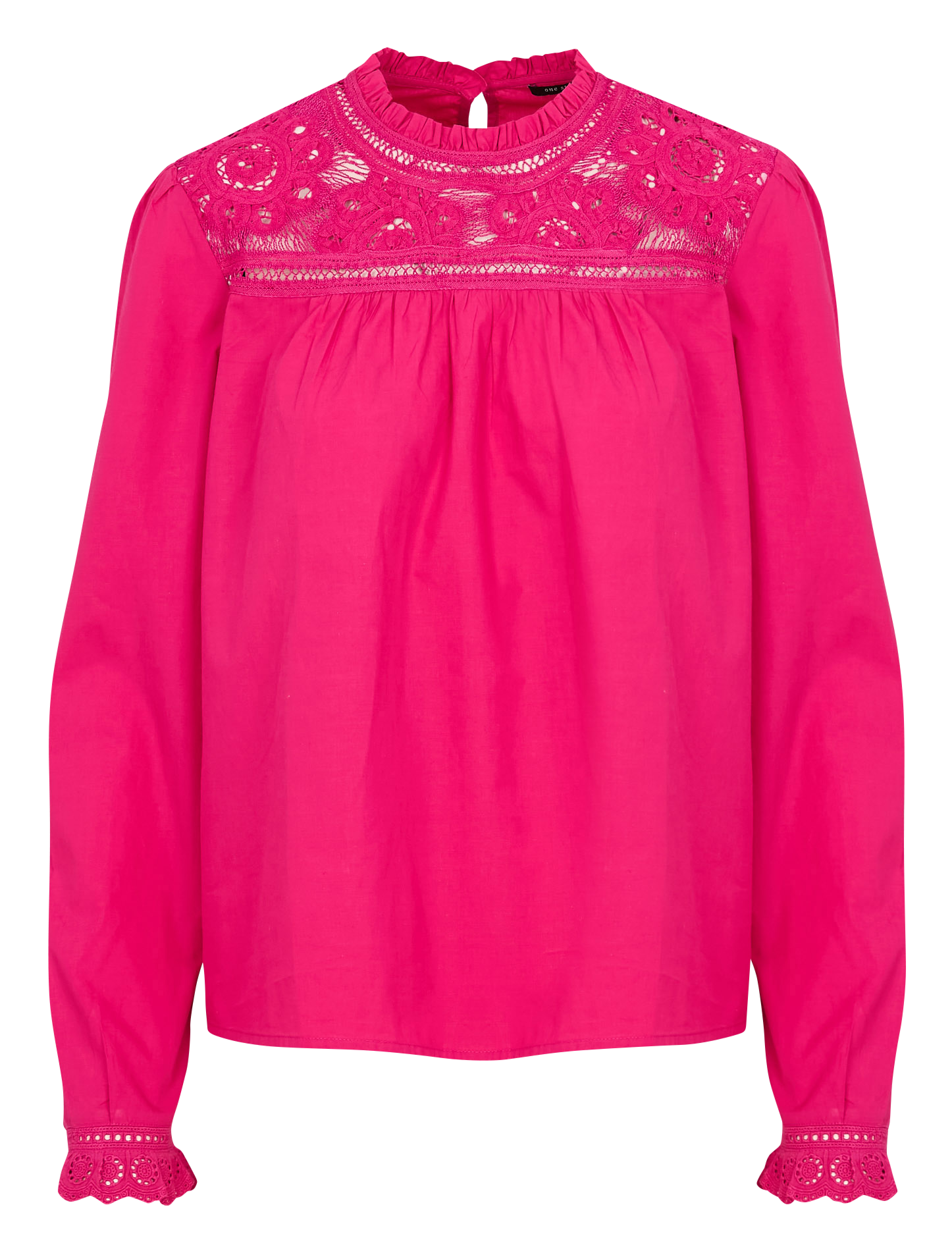 CRISTAL - Blouse col collerette en coton | Rose