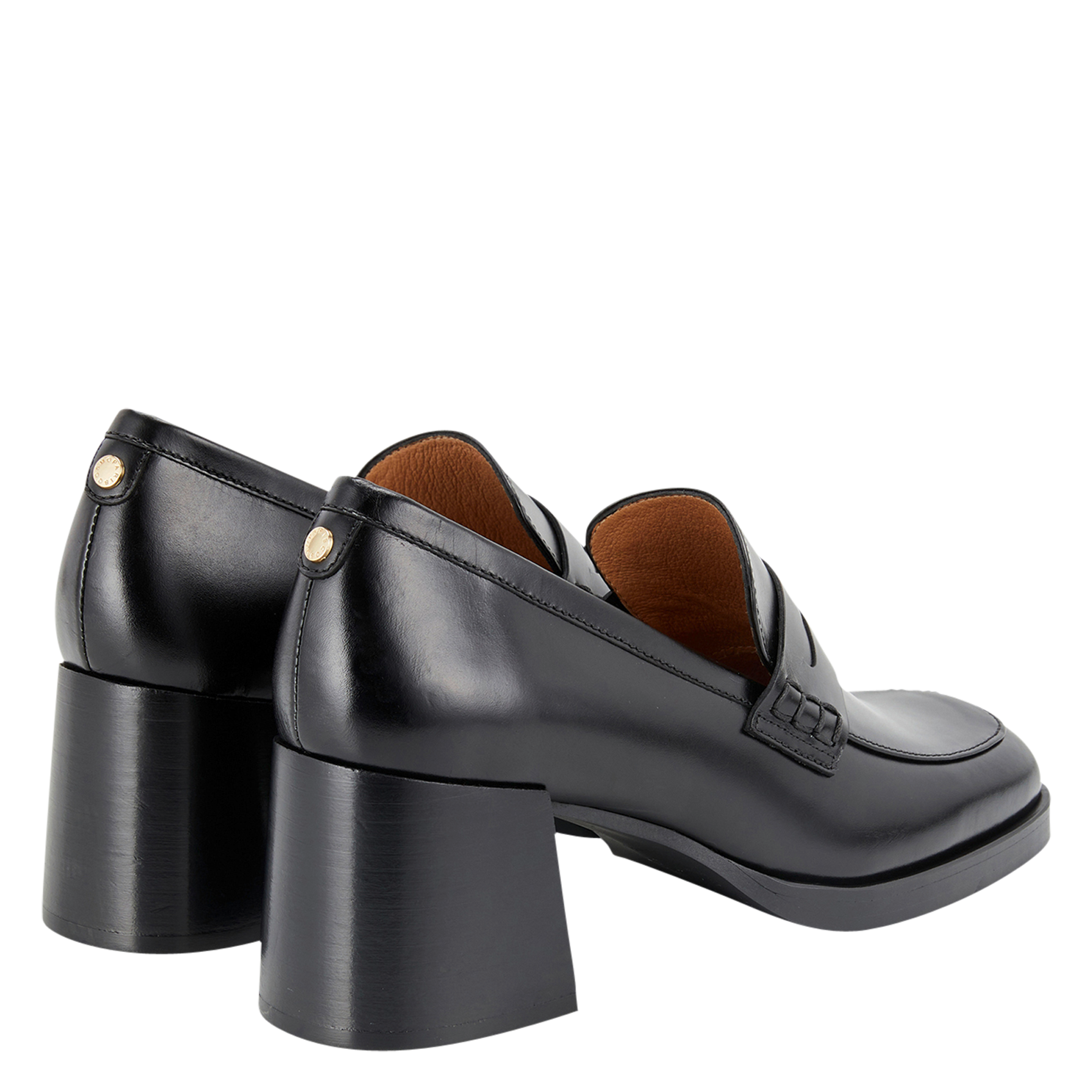 PILAR - Mocassins à talons en cuir | Noir