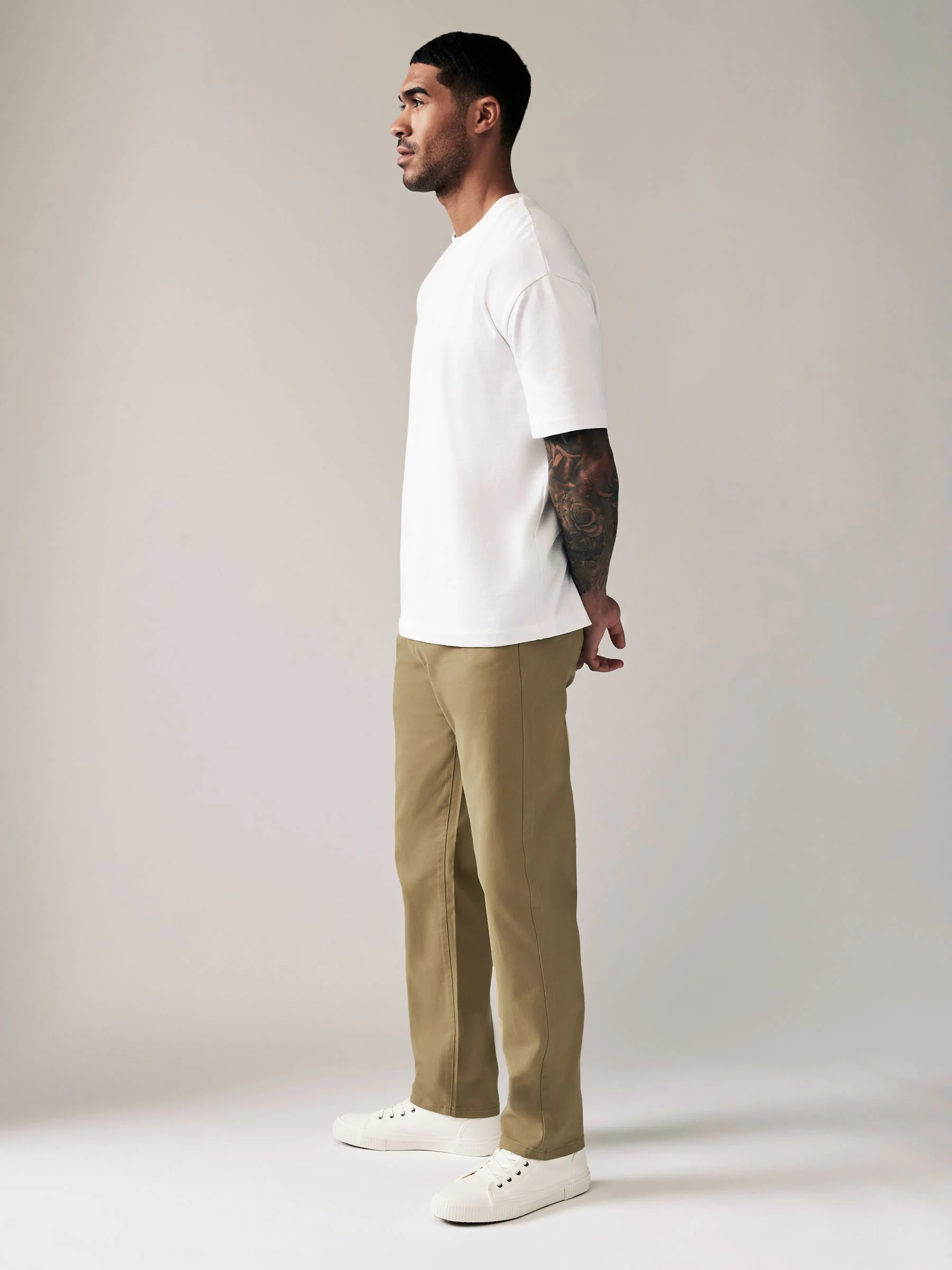 Lichtbruin - Straight fit - Stretchy chino