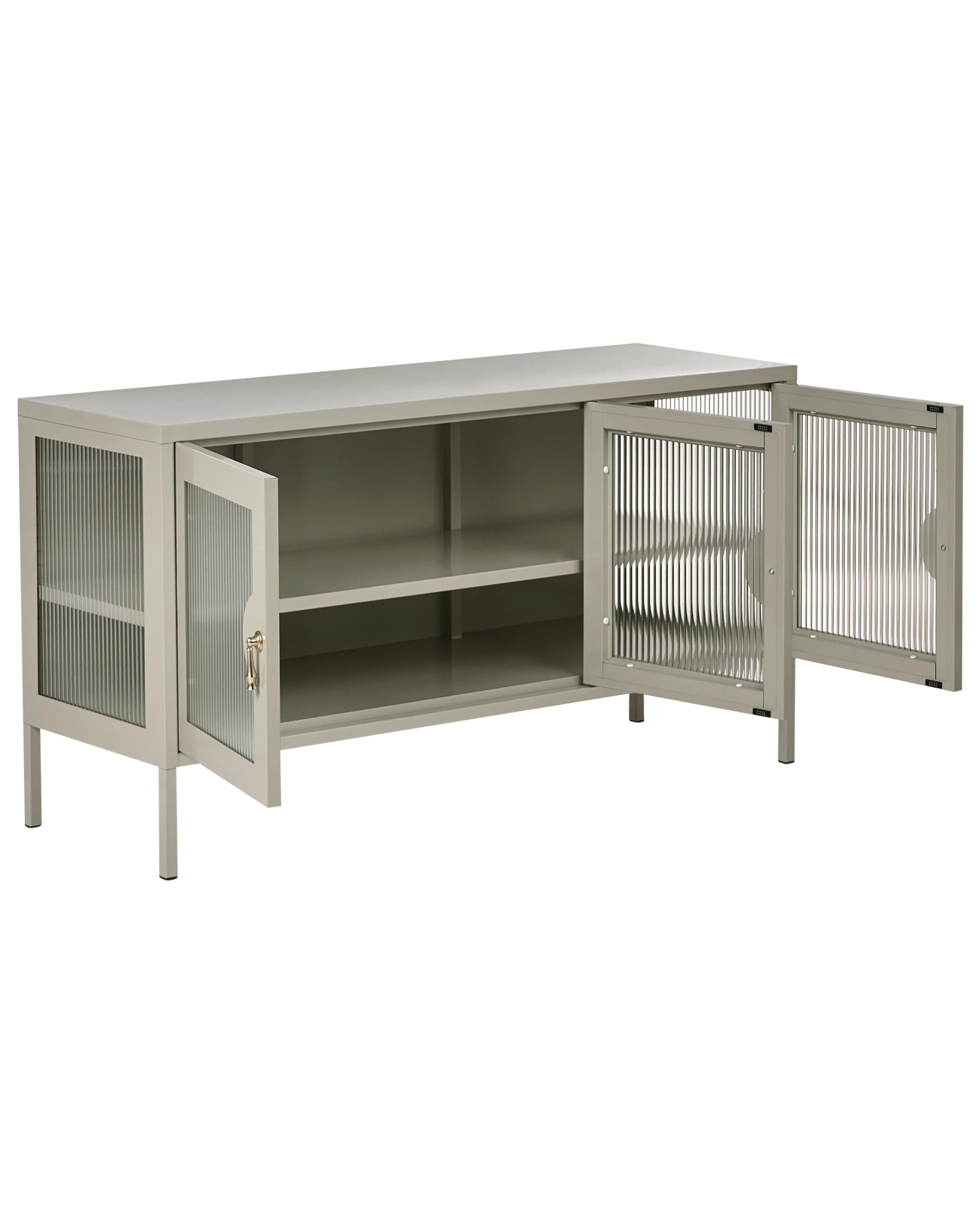 Dressoir met 3 deuren GLEORA Metaal Lichtbeige