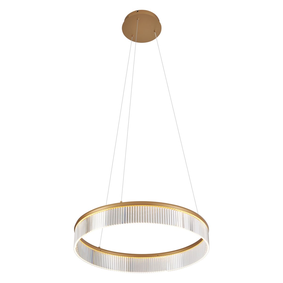 Moderne hanglamp messing 59cm incl. LED 3-staps dimbaar - Anello Chandelier