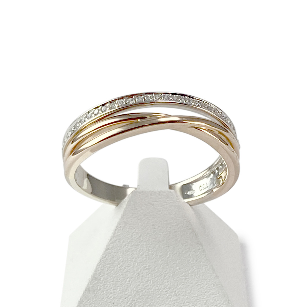Bague d'occasion or 750 2 tons diamants