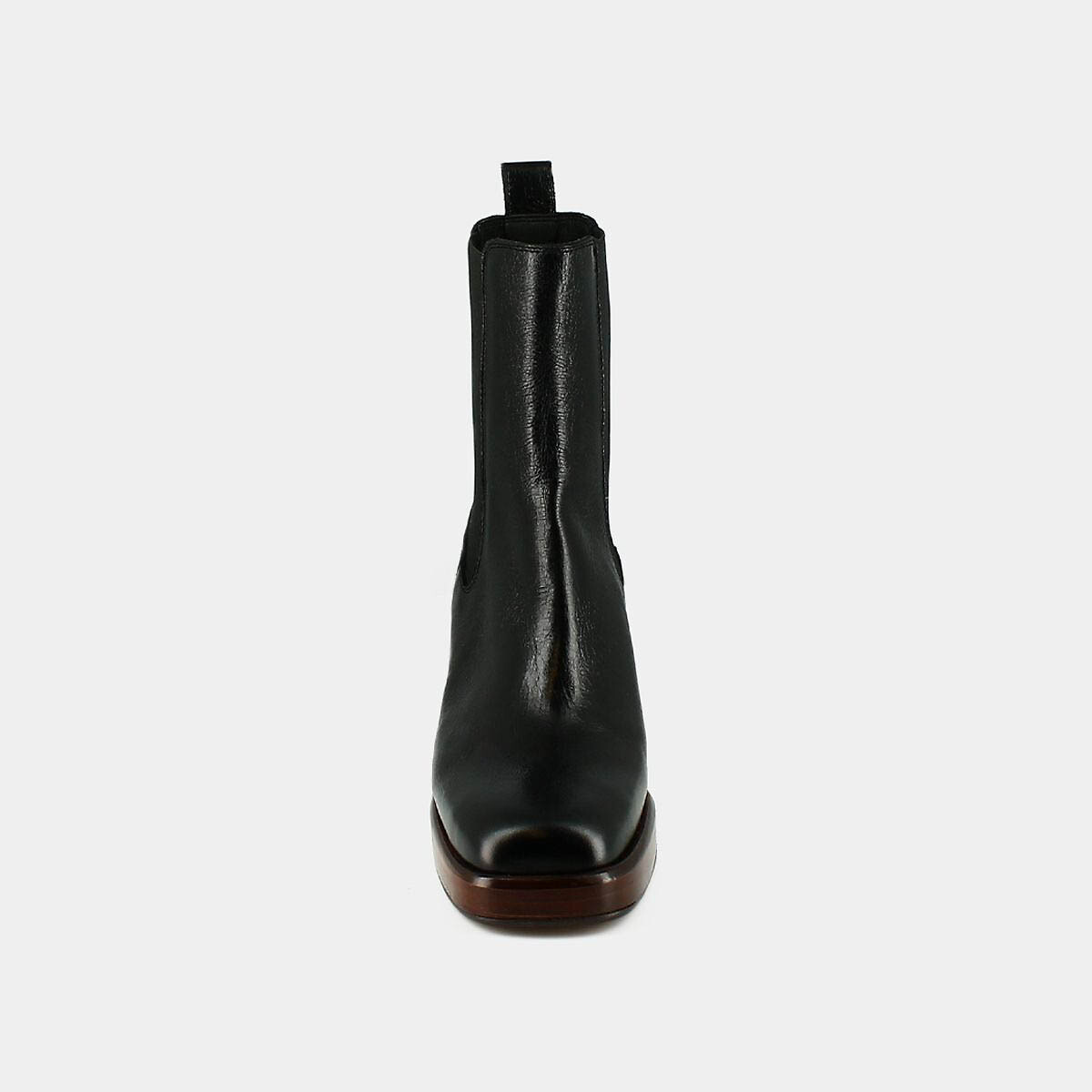 JONAK<br>Botas de tornozelo Becca em couro com sola plataforma elástica