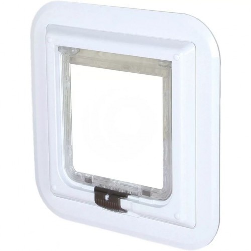 Porta para gatos prática e branca.