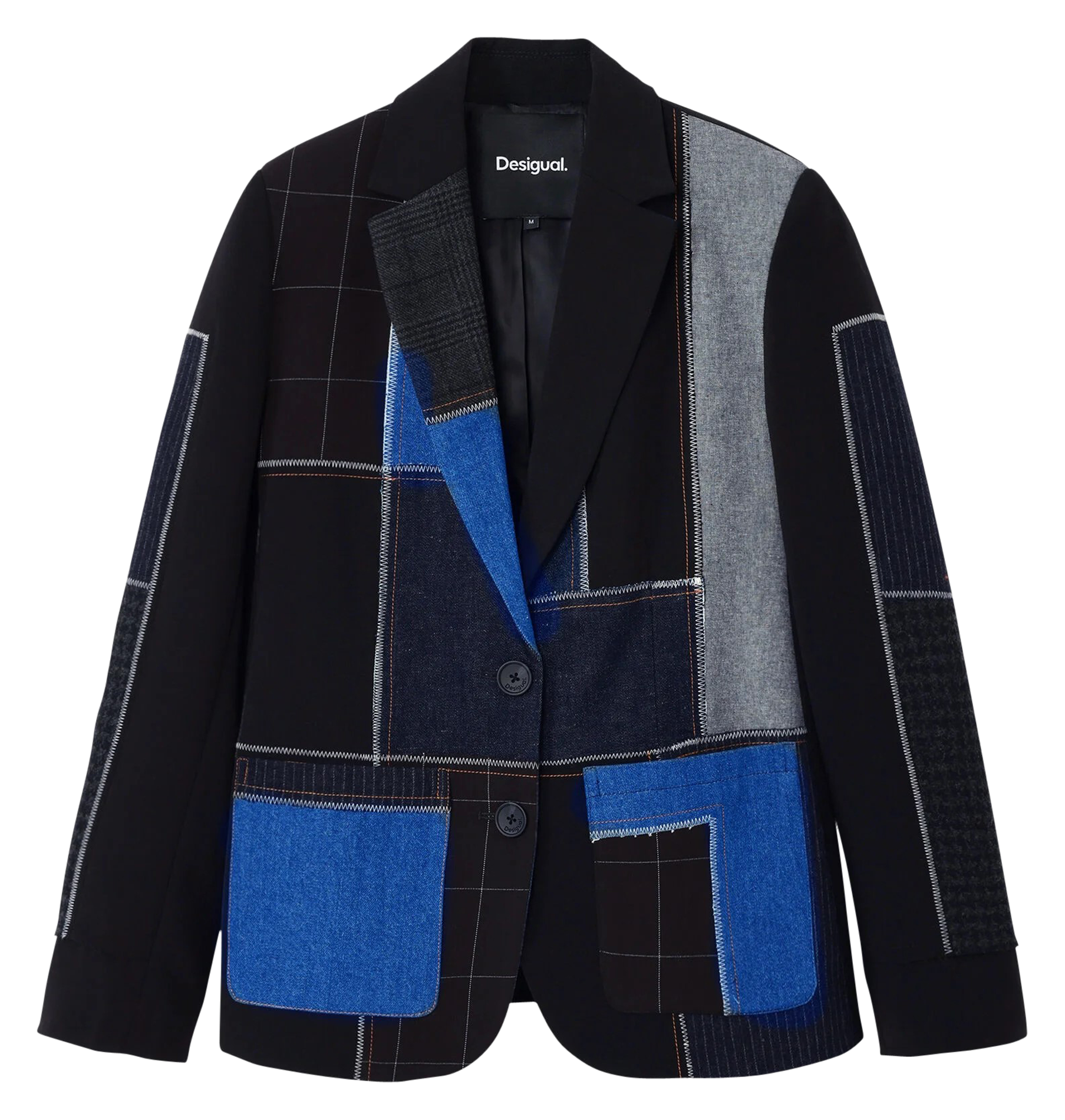Veste de tailleur patchwork | Noir