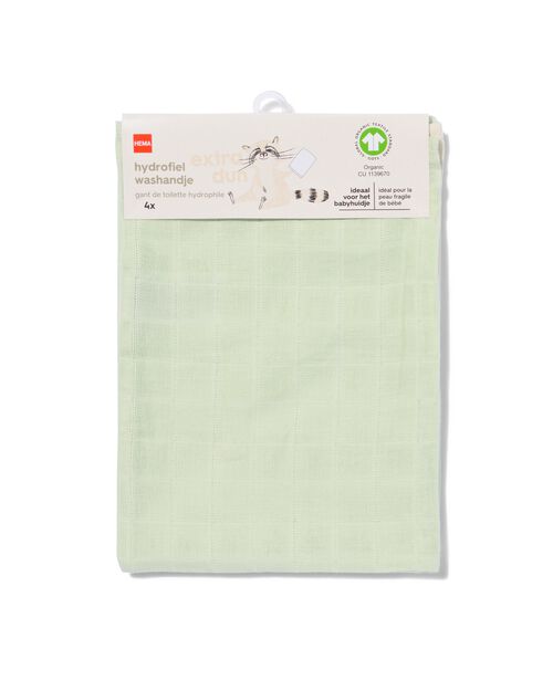 4 gants de toilette hydrophiles 15x20 relief