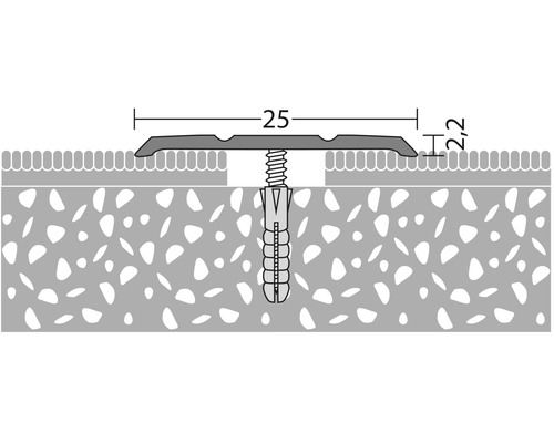 Aluminium overgangsprofiel, zilver, geperforeerd, 25 x 1000 mm
