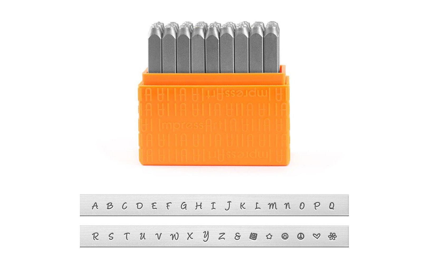 Prägestempel Set 3 mm Grossbuchstaben, 27 StückImpress Art Buchstaben gravieren