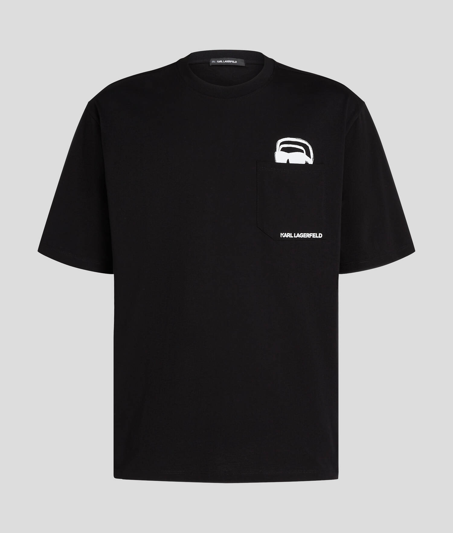 T-SHIRT À POCHE AVEC MOTIF PARTIELLEMENT CACHÉ IKON - Noir