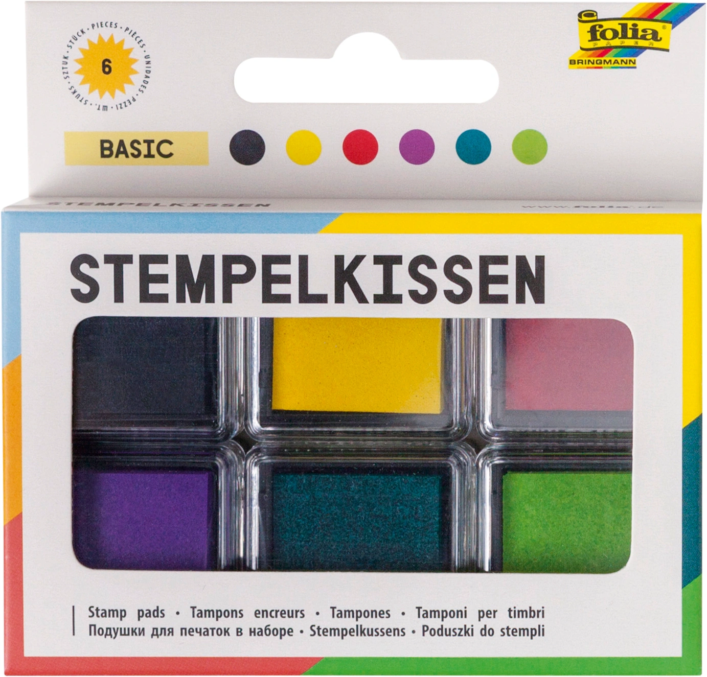 Stempelkissen-Set BASIC 6-teilig in bunt