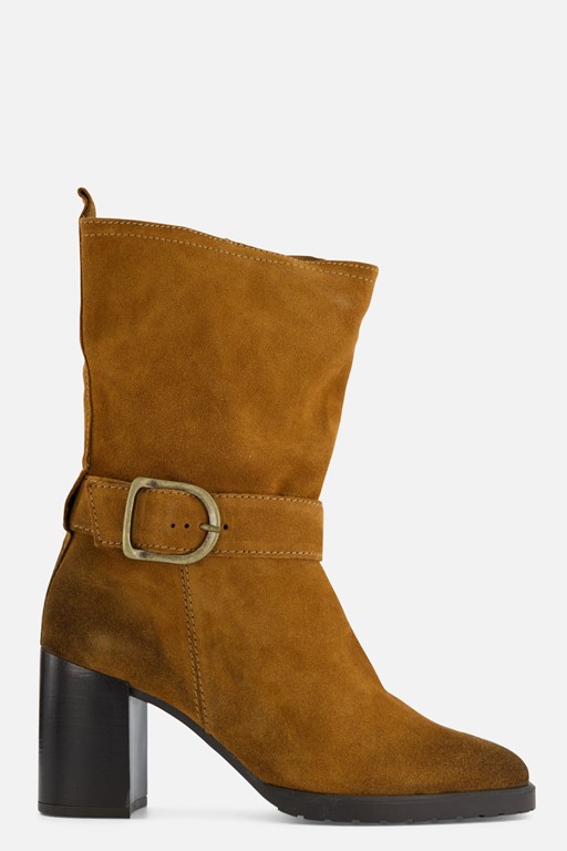 Tamaris Enkellaarsjes cognac Leer