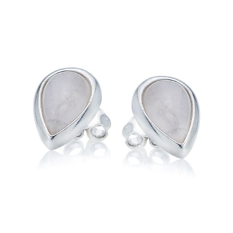 Boucle d'oreille argent 925 Quartz rose naturelle