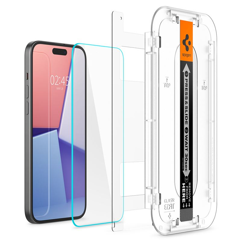 (2er Set) iPhone 16 / 15 Glas Tr EZ Fit Panzer Glas Case Friendly   Montagerahmen (AGL06903)