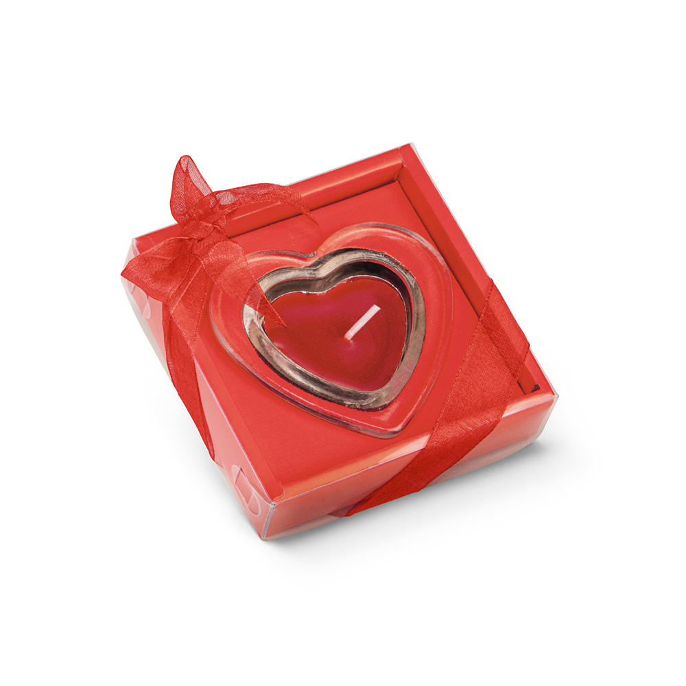 hi!dea 95817 - Bougie en forme de coeur et base en verre