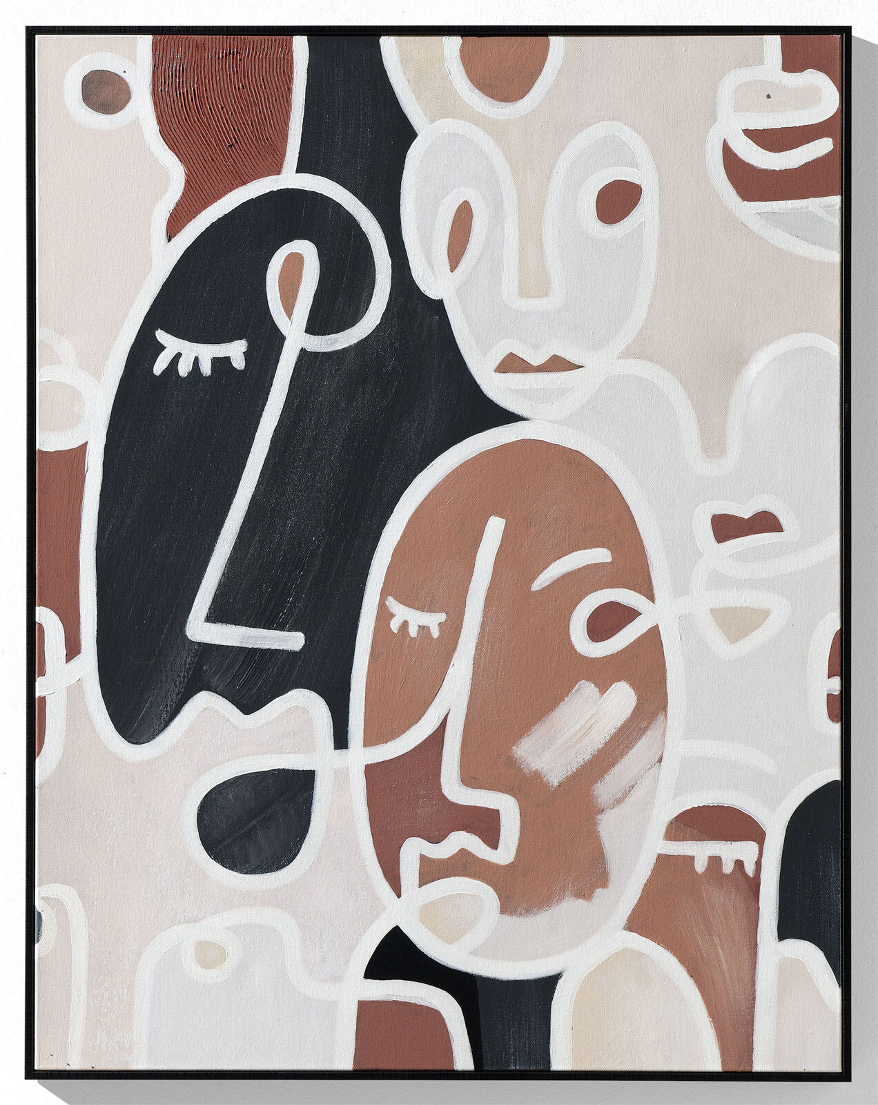 casaNOVA Wandgemälde Bild GESICHTER 71,5 x 91,5 cm Leinwand/Kunststoffrahmen