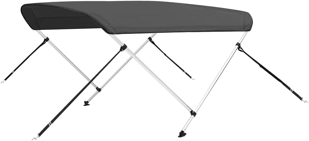 vidaXL 2-Bow Bimini Top mit Edelstahl-Clip Bootsverdeck Boot Verdeck Sonnendach Sonnenverdeck Sonnensegel Sonnenschutz Anthrazit 180x150x110cm