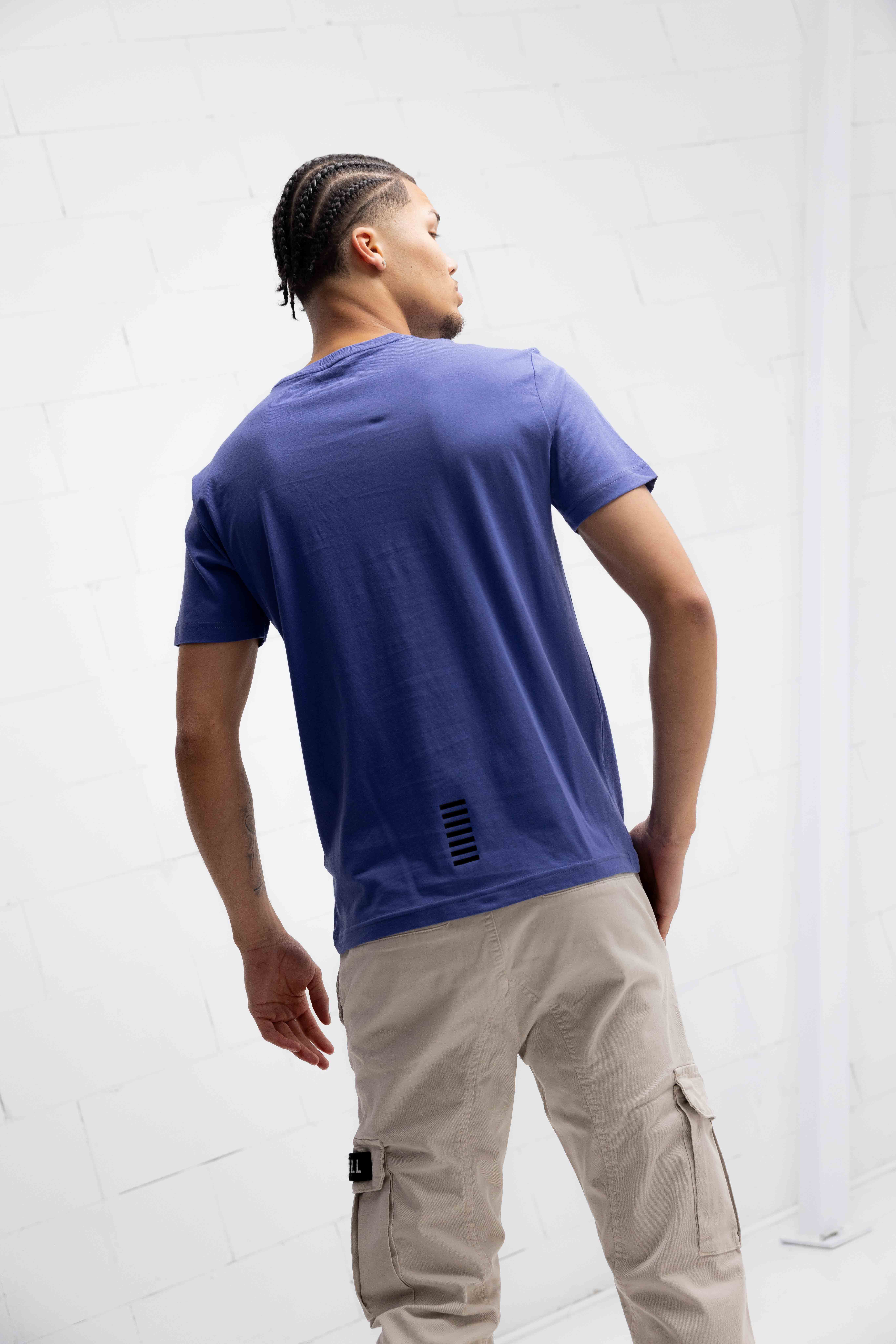 EA7 Emporio Armani Basic Logo T-Shirt Heren Blauw