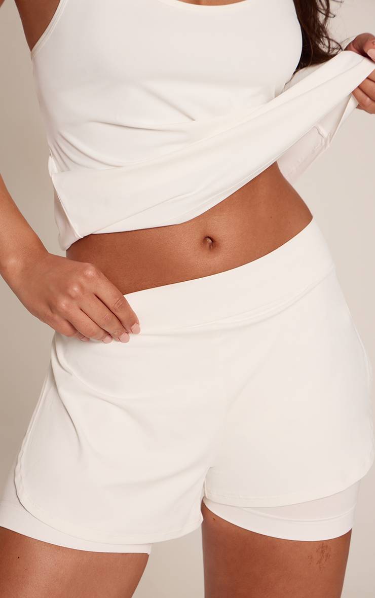 Blanc Short De Sport Léger Respirant À Effet Fluide