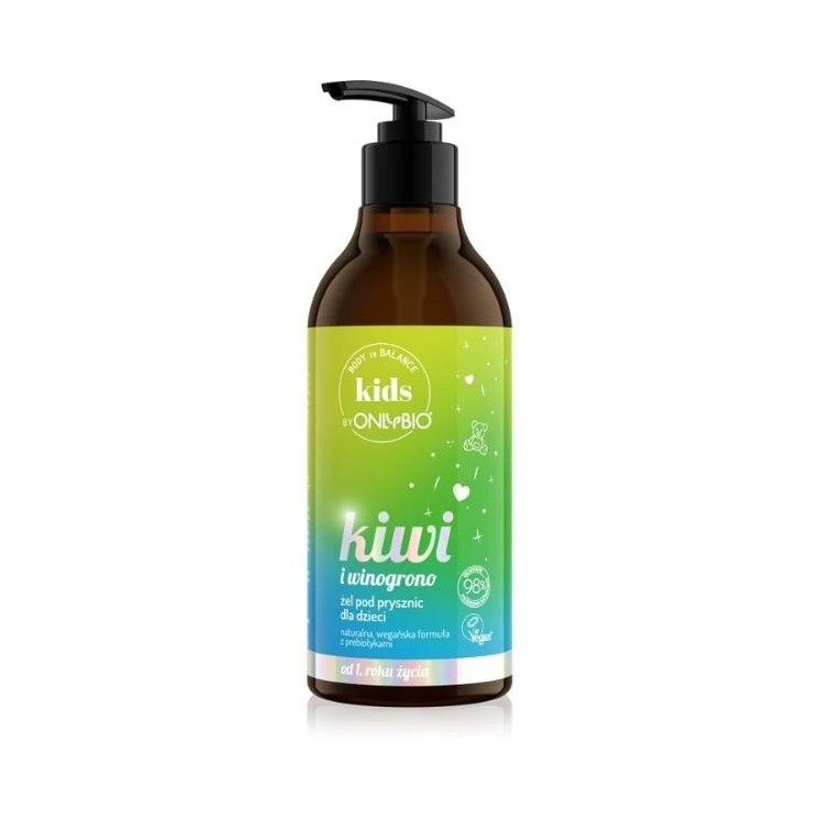 ONLYBIO Body in Balance Kids Żel pod prysznic ciała dla dzieci Kiwi i Winogrono 400 ml