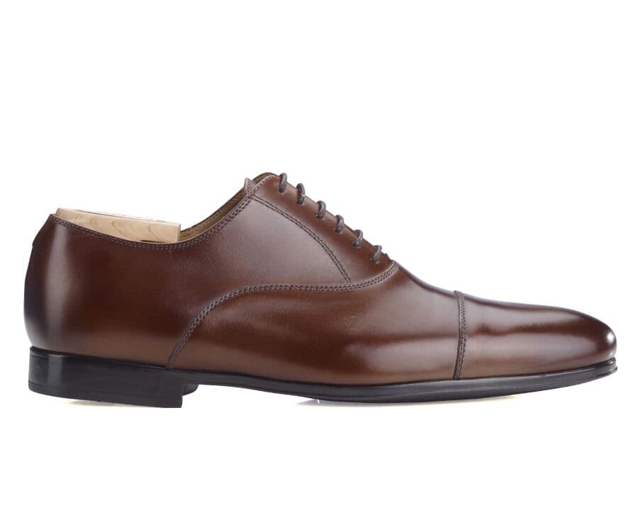 Richelieu homme Châtaigne patiné semelle gomme - LENNOX GOMME URBAN