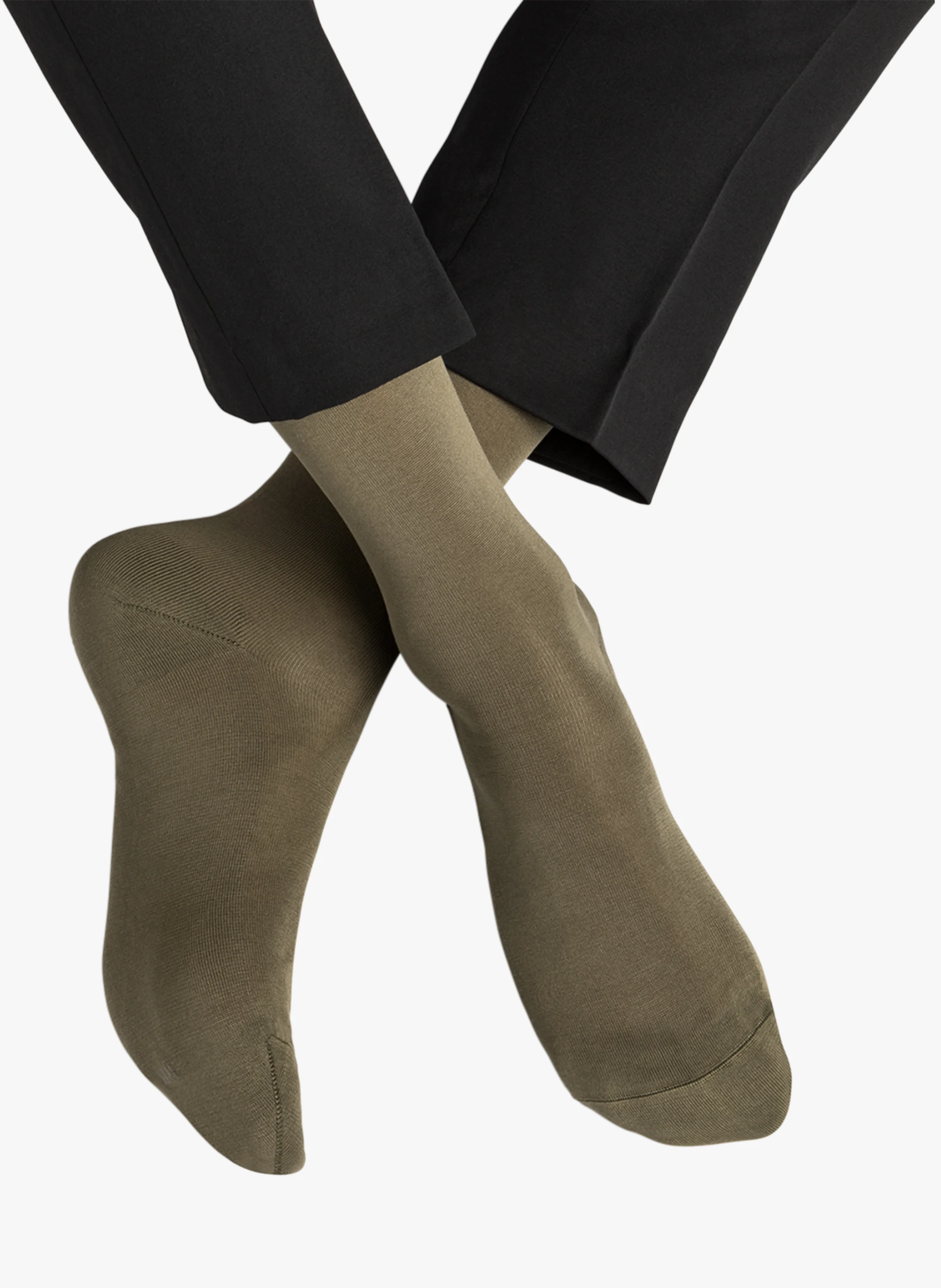 Chaussettes à bords-côtes en coton | Vert