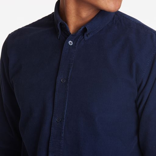 By Garment Makers Vincent Corduroy Skjorte, Navy Blazer, S