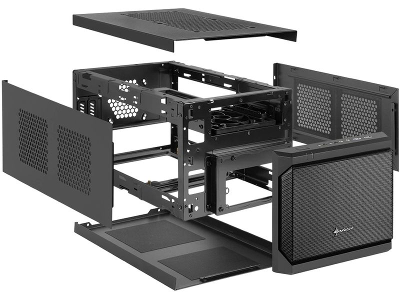 Sharkoon PC-Gehäuse QB One Mini-ITX-PC-Gehäuse mit vorinstalliertem 120-mm-Lüfter