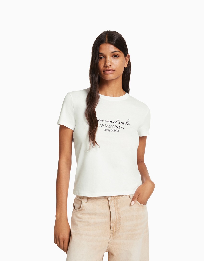 Camiseta de manga curta com estampa