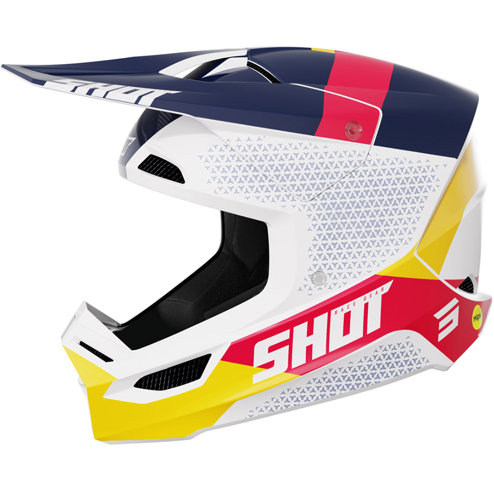 Shot - Casque Race Ridge Blanc / Navy / Rouge / Jaune / Brillant