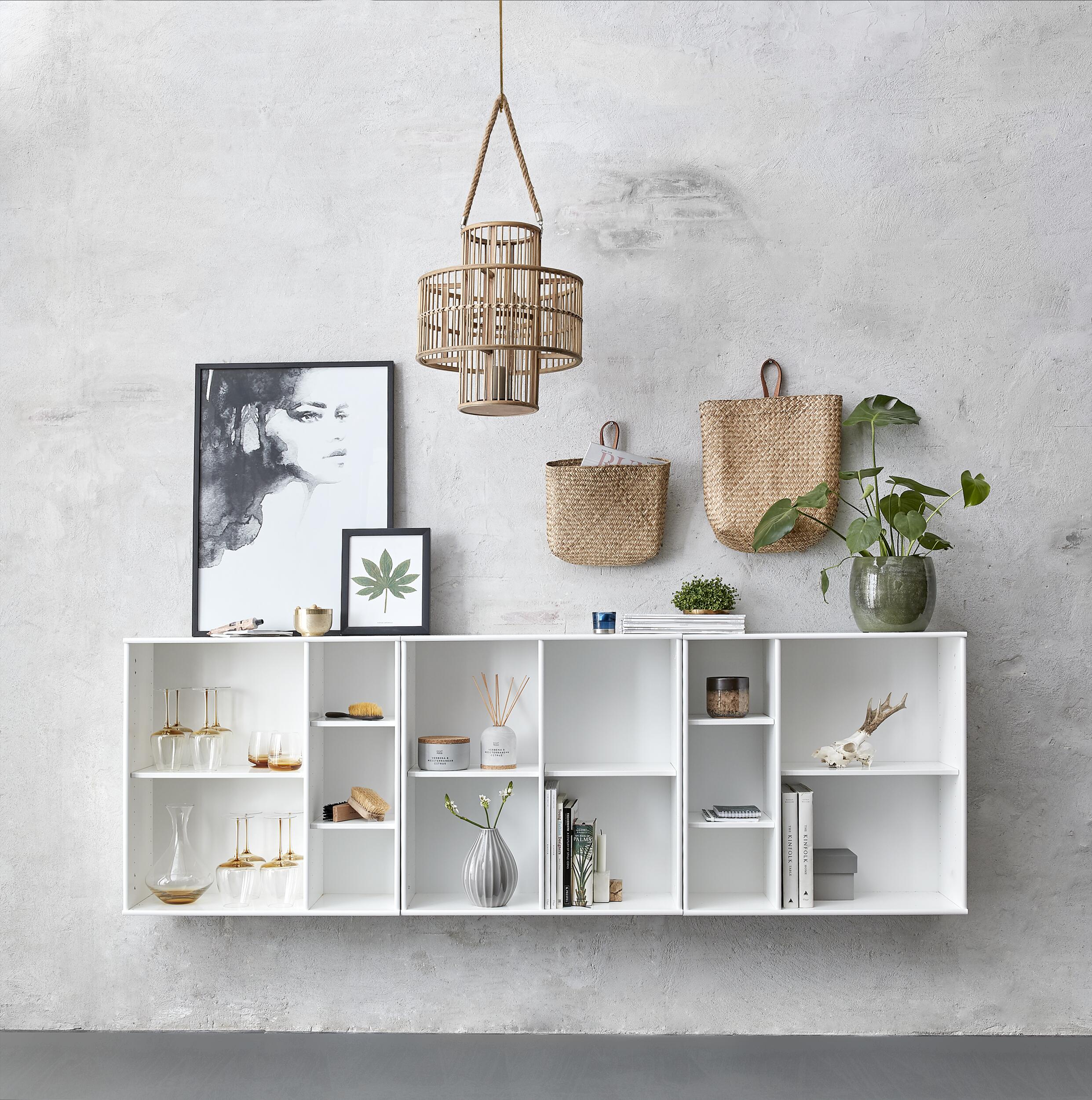 Mistral KUBUS Reol med 1 stk 4-rums modul   2 stk 5-rums moduler hvid