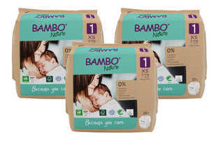 Bambo Nature Maat 1 Luiers XS - Multiverpakking 3x22ST