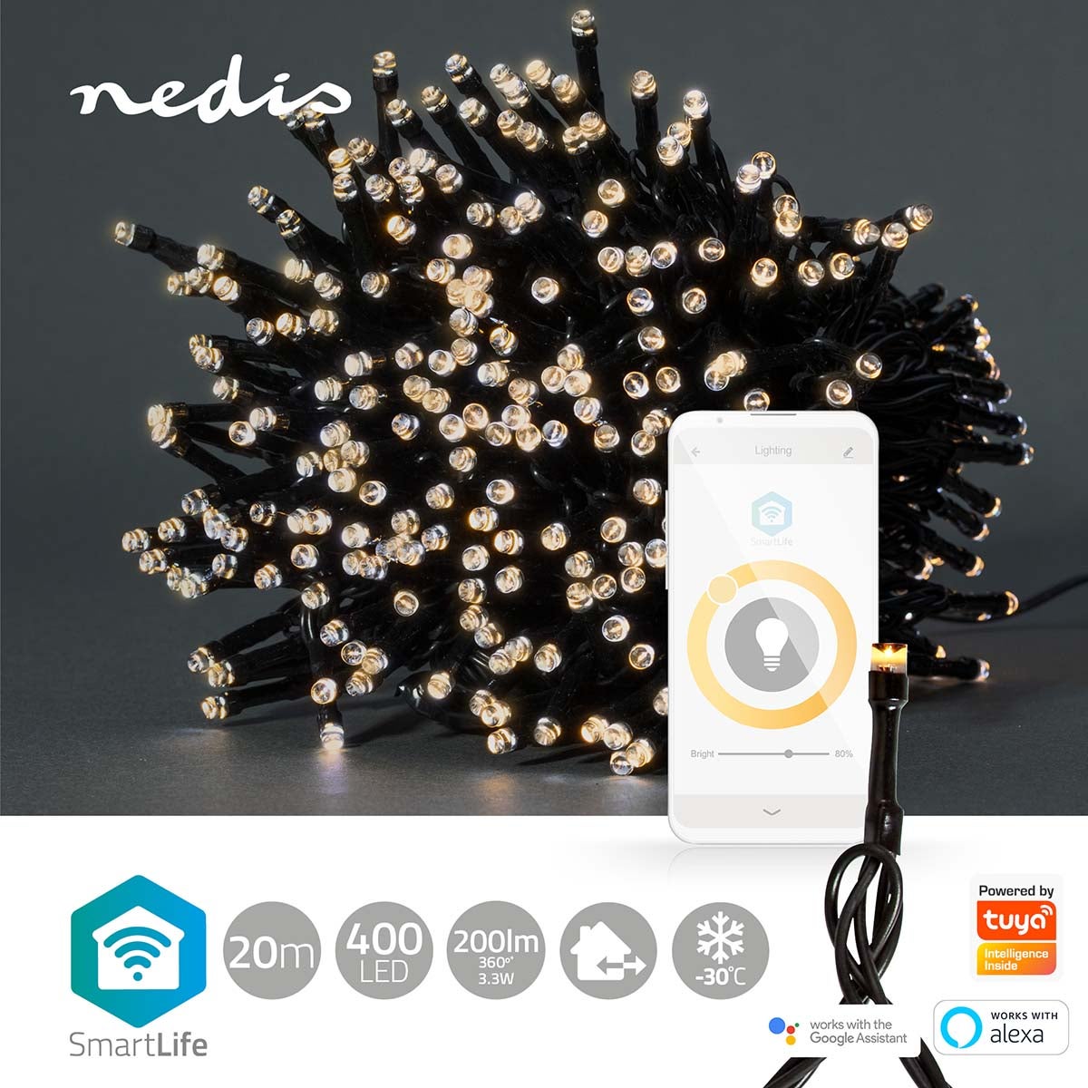 Nedis SmartLife Decoratieve LED lichtslang iOS/Android 20 meter | 400 LED's
