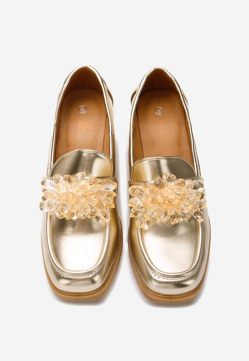 Mocassins à talon dorées Ermela