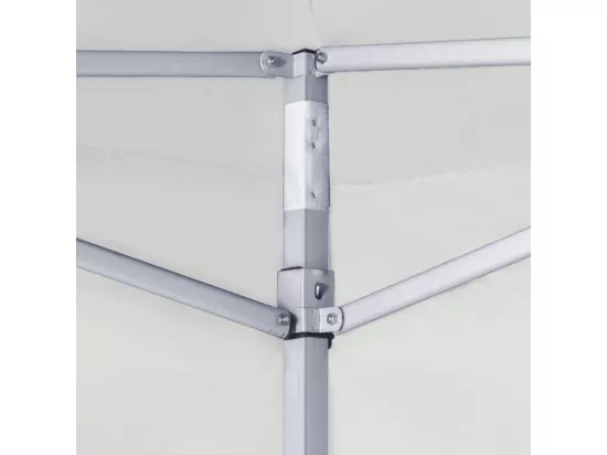 Tente de réception pliable avec 2 parois 2x2 m Acier Blanc
