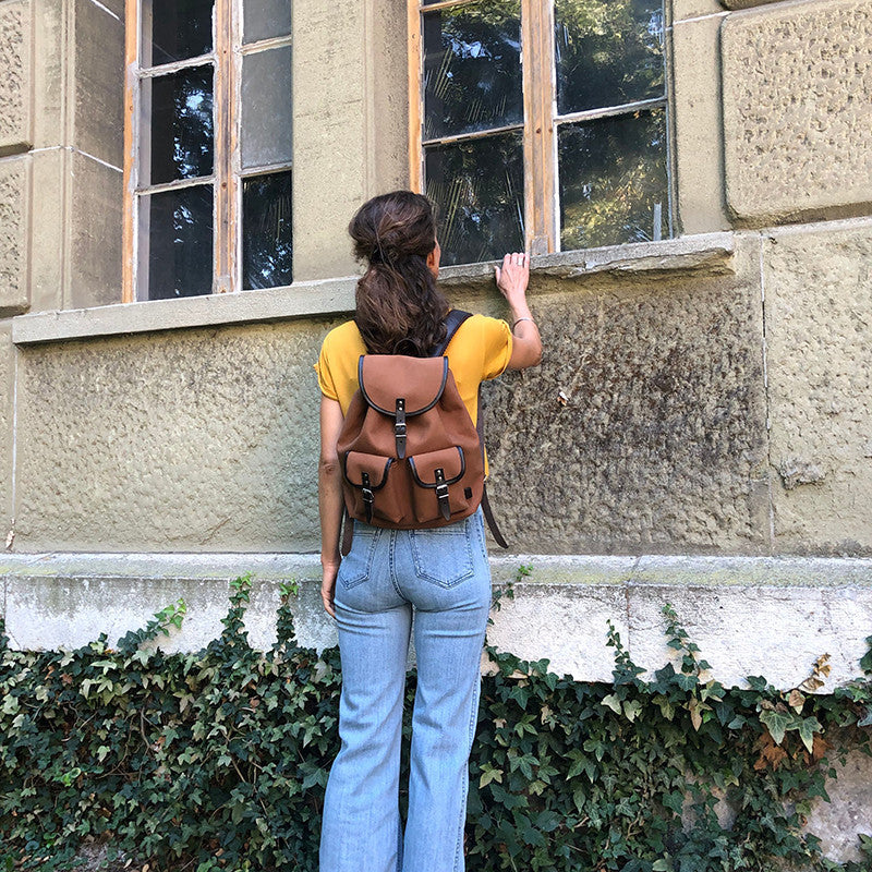 Rucksack Georgia Leder Braun Mahagoni