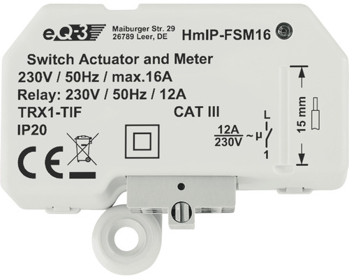 Schakel- en meetactuator Homematic IP (16A) UP 150239A0
