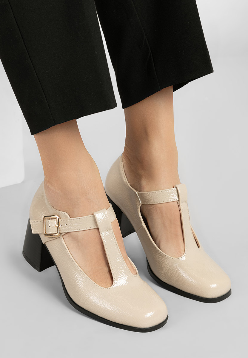 Chaussures à talon moyen beige Vesita
