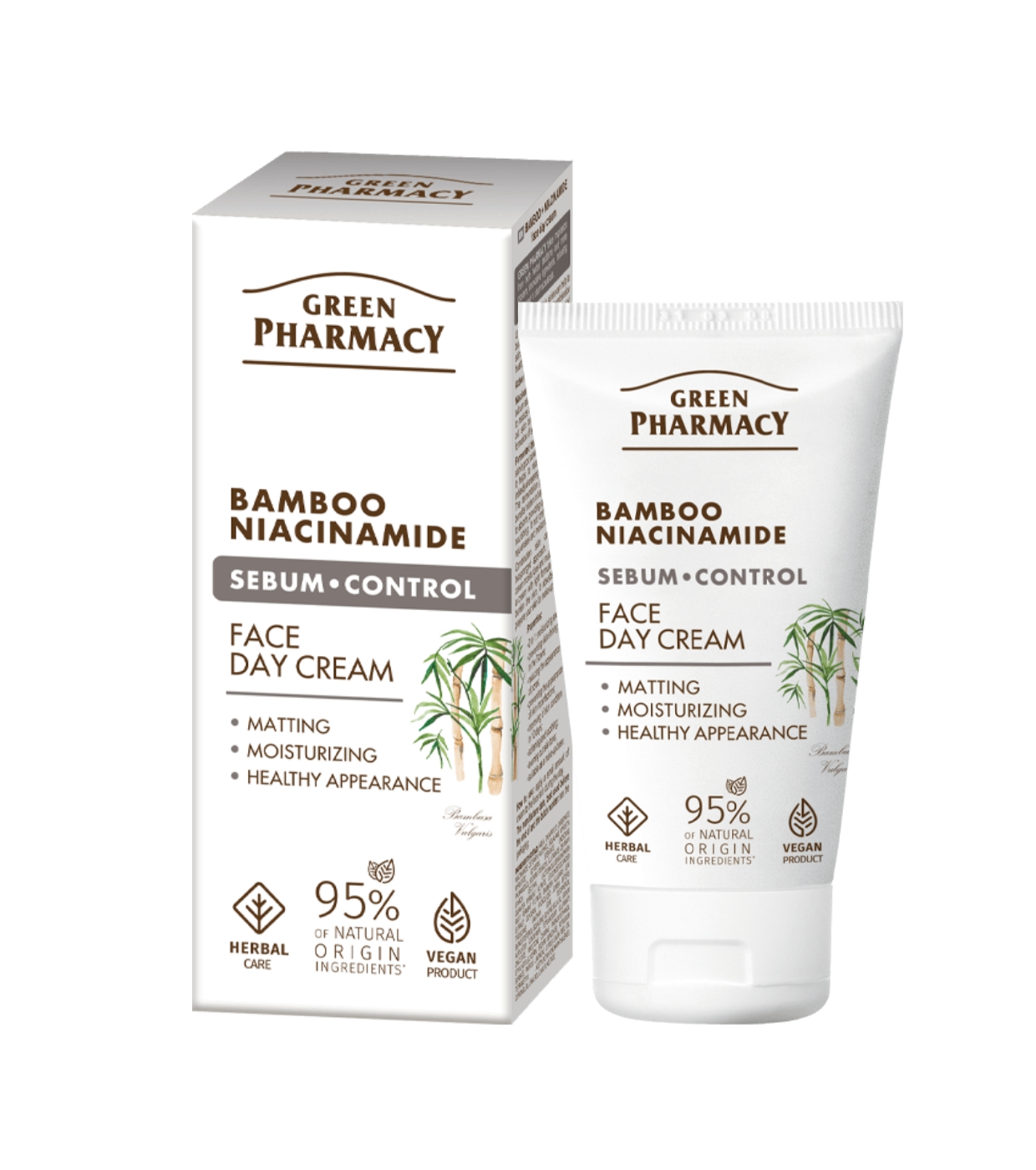 Green Pharmacy - Creme facial diurno de controle de sebo - Bambu + Niacinamida