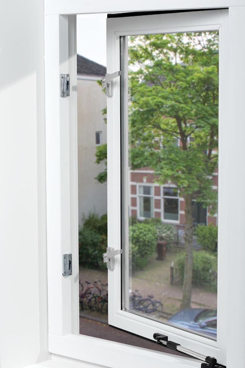 AXA 3329 Veiligheids raamsluiting F1 met cilindersluiting, nok en haakschoot opbouw rechtsdraaiend - 3329-51-91/GE