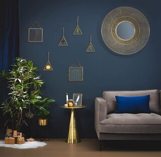 Kave Home Beistelltisch rund RENE 39 cm goldfarbig